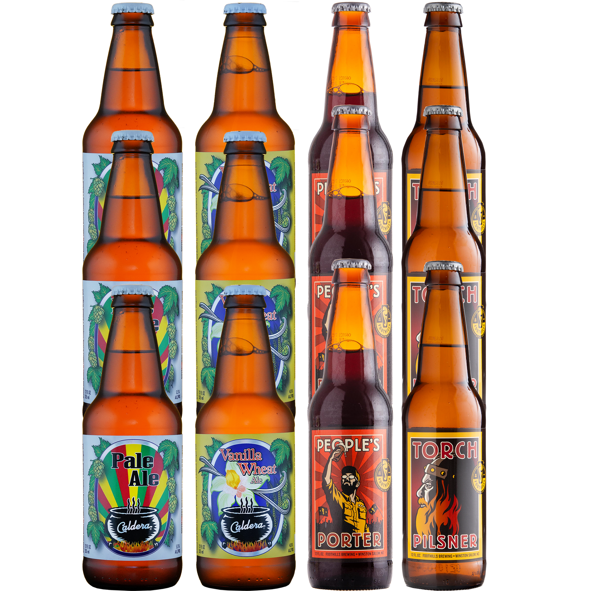 A combo pack of beers from Caldera Brewing Co and Foothills Brewing Company